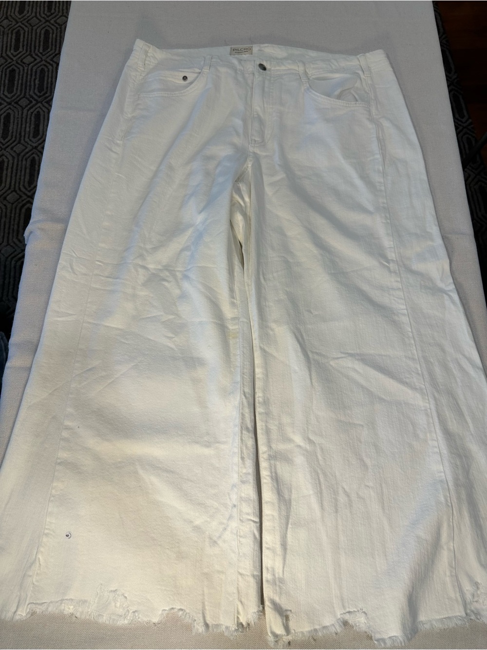 Pilcro White High-Rise Wide Jeans